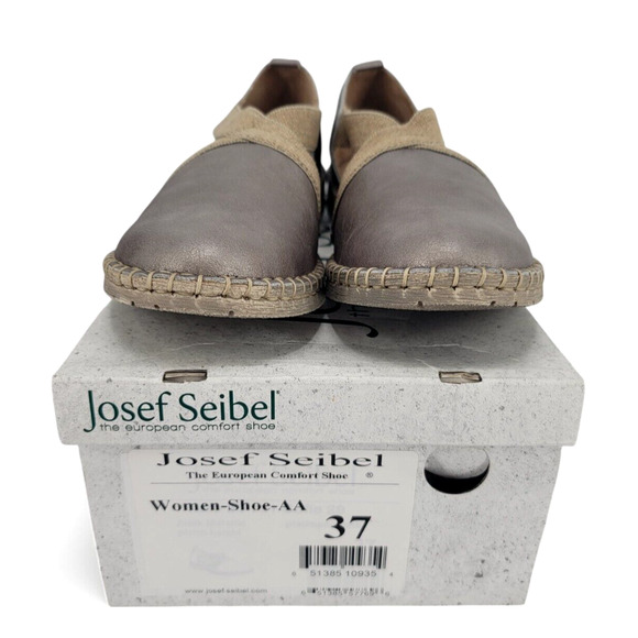 Josef Seibel Sofie 29 Womens Slip-On Flats Metallic‎ Leather Sz 37 Comfort Style - Picture 2 of 6